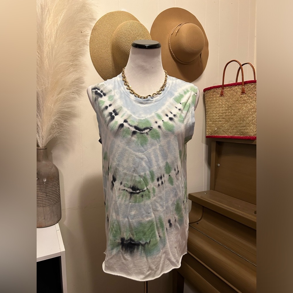 Raquel Allegra Cotton Musle Tank Minty Tye Dye Size 2/Large